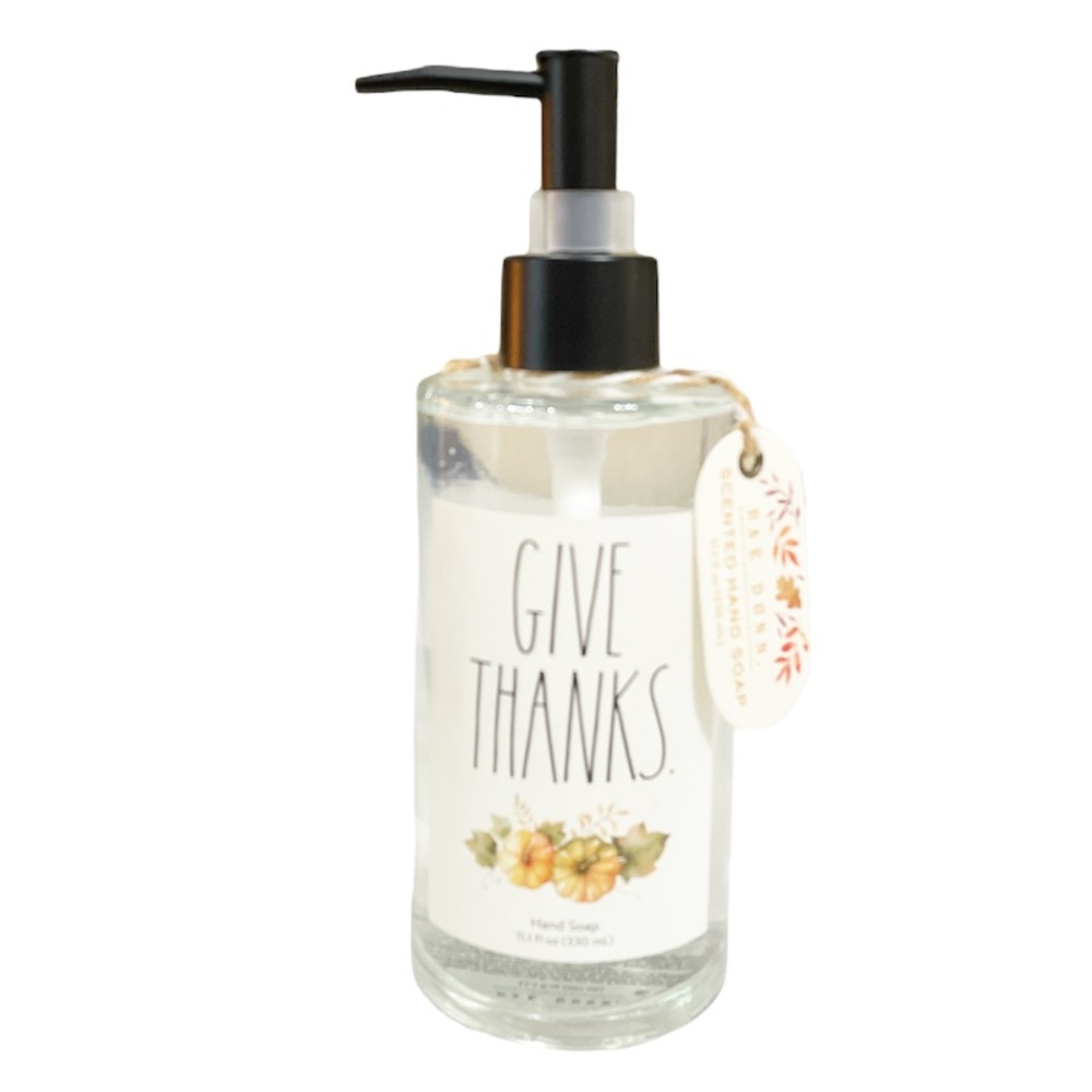 NWT Rae Dunn Thanksgiving GIVE THANKS Scented Hand Soap 🍂 🦃 🍂